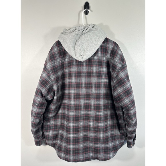 Field & Stream Shacket Mens XXL Flannel Shirt Jacket Hoodie Quilted Lining - Picture 2 of 11